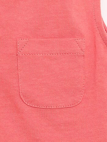 Regata em jersey de algodão com bolso no peito