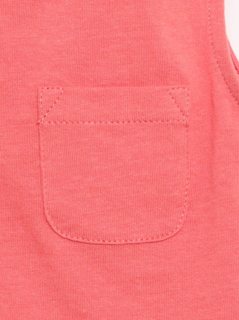 Regata em jersey de algodão com bolso no peito Laranja - Kiabi