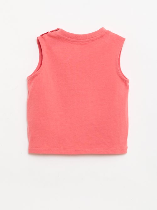 Regata em jersey de algodão com bolso no peito - Kiabi