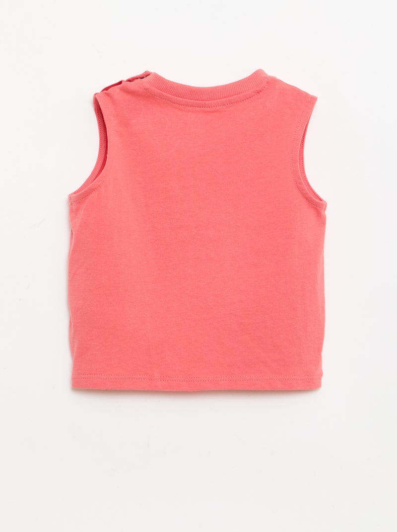 Regata em jersey de algodão com bolso no peito Laranja - Kiabi