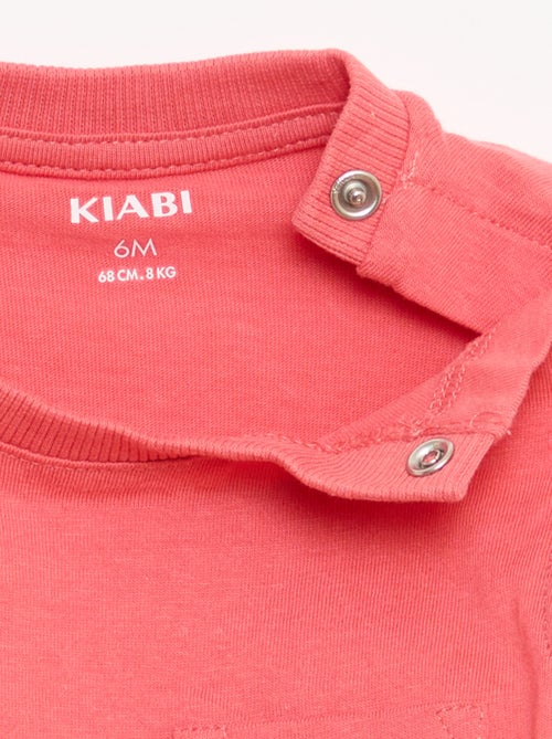 Regata em jersey de algodão com bolso no peito - Kiabi