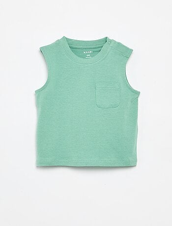 Regata em jersey de algodão com bolso no peito