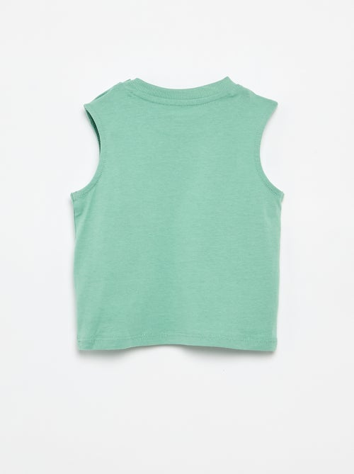 Regata em jersey de algodão com bolso no peito - Kiabi