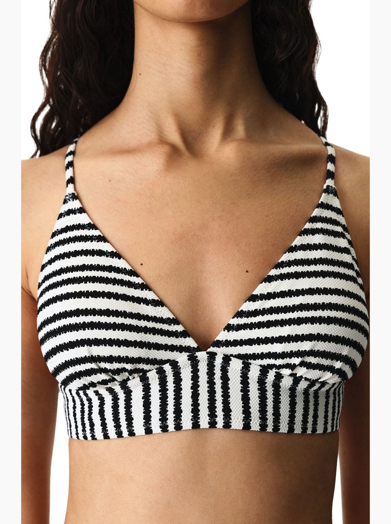 Ringel top de biquíni bralette às riscas texturizado penti Preto Branco - Kiabi