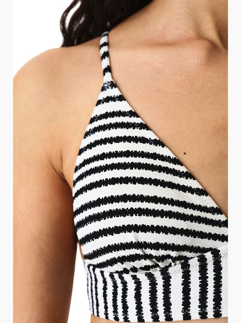 Ringel top de biquíni bralette às riscas texturizado penti Preto Branco - Kiabi