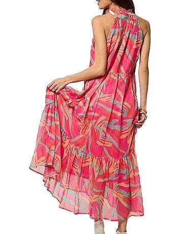Robe comprida rosa para mulher kaporal vadez
