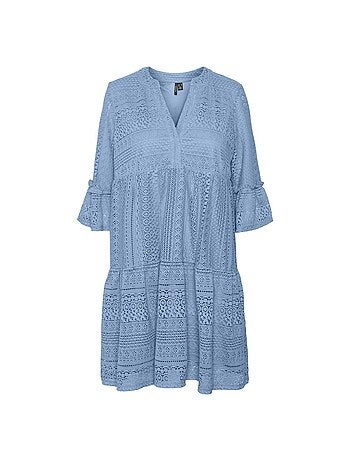 Robe Curta Azul com Renda Honey Vero Moda para Mulher