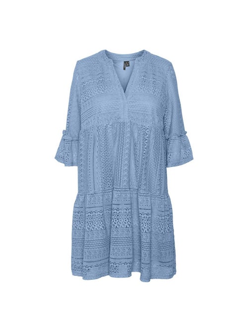 Robe Curta Azul com Renda Honey Vero Moda para Mulher - Kiabi Robe Curta Azul com Renda Honey Vero Moda para Mulher - Kiabi
