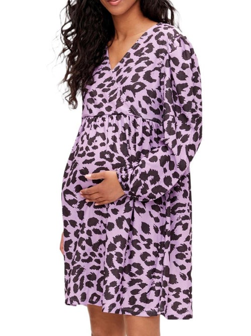 Robe de Amamentação Mamalicious Tess para Mulher, Preto/Roxo - Kiabi Robe de Amamentação Mamalicious Tess para Mulher, Preto/Roxo - Kiabi