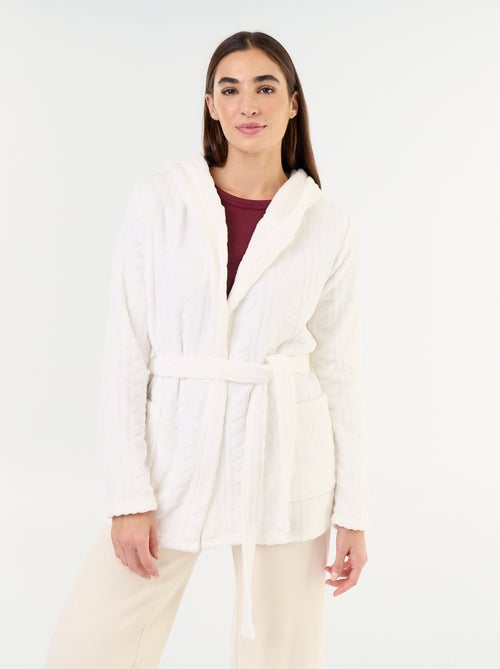 Robe de banho com capuz e bolsos - Kiabi