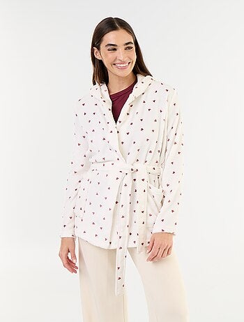 Robe de banho com capuz e bolsos