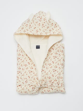 Robe de banho em felpa e gaze de algodão - Kiabi Home