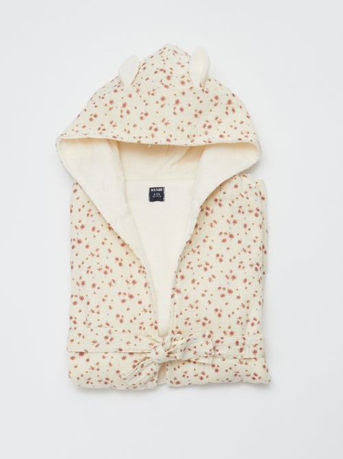 Robe de banho em felpa e gaze de algodão - Kiabi Home - Kiabi