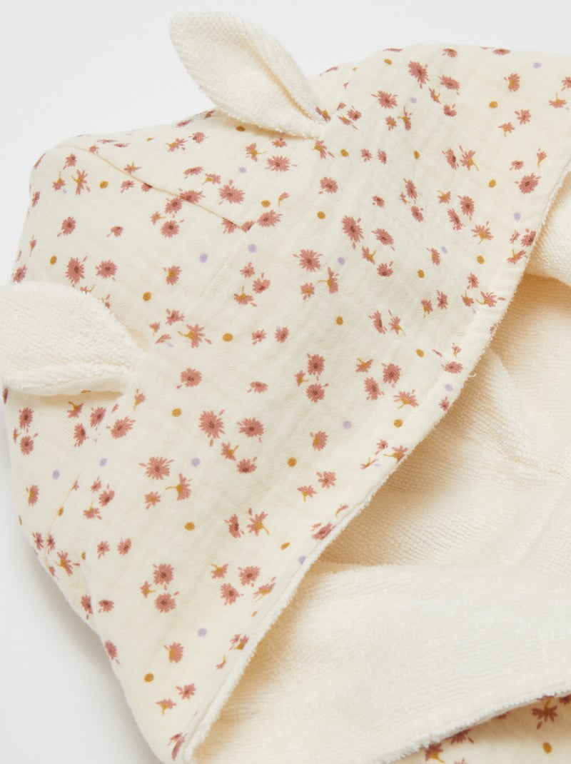 Robe de banho em felpa e gaze de algodão - Kiabi Home BRANCO - Kiabi