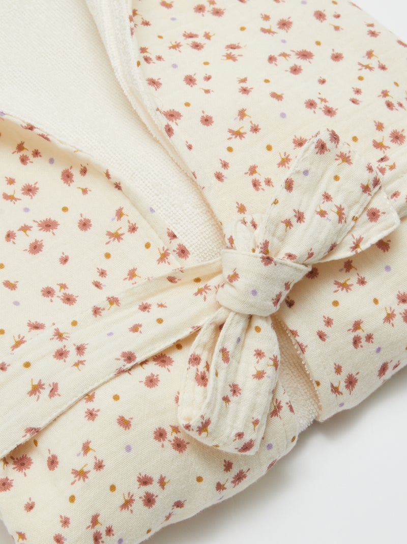 Robe de banho em felpa e gaze de algodão - Kiabi Home BRANCO - Kiabi