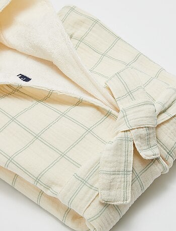 Robe de banho em felpo e gaze de algodão - Kiabi Home