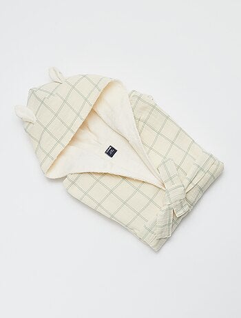 Robe de banho em felpo e gaze de algodão - Kiabi Home