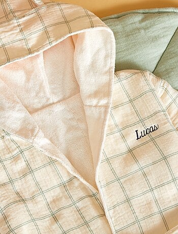 Robe de banho em felpo e gaze de algodão - Kiabi Home