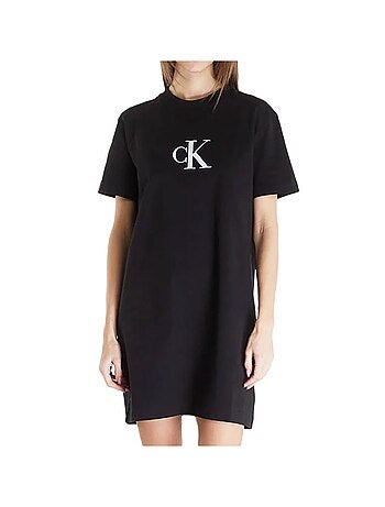 Robe de Cetim Preta Calvin Klein Jeans para Mulher