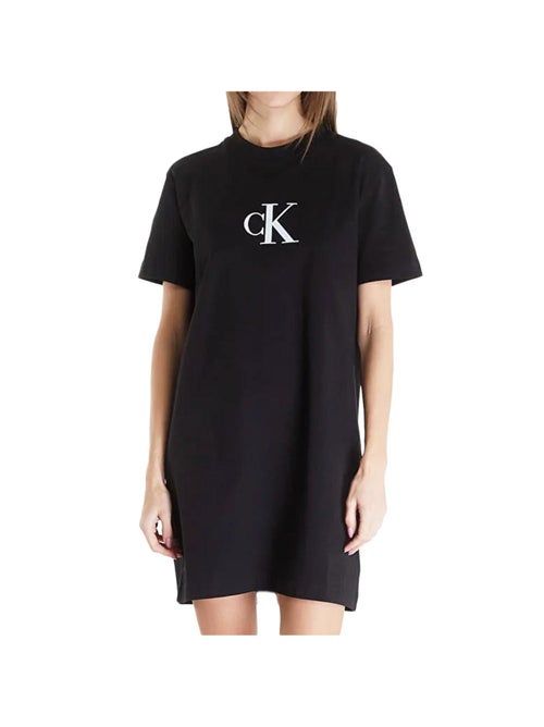 Robe de Cetim Preta Calvin Klein Jeans para Mulher - Kiabi Robe de Cetim Preta Calvin Klein Jeans para Mulher - Kiabi