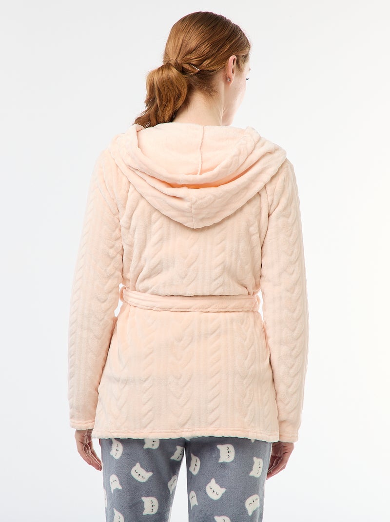 Robe de chambre macia em polar Bege - Kiabi