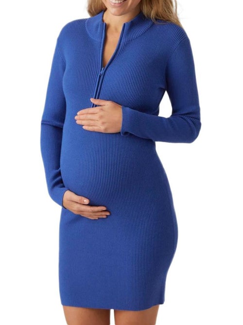 Robe de Gravidez Azul para Mulher Mamalicious Lena - Kiabi Robe de Gravidez Azul para Mulher Mamalicious Lena - Kiabi
