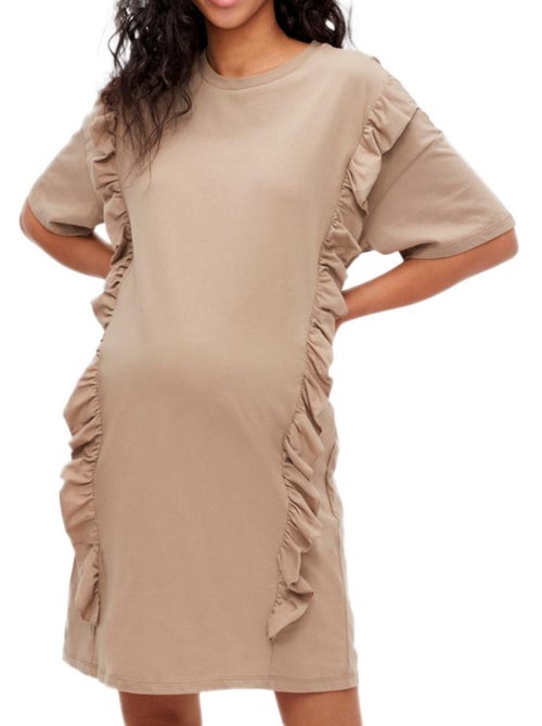 Robe de Gravidez Bege para Mulher Mamalicious Kaisy Vita - Kiabi Robe de Gravidez Bege para Mulher Mamalicious Kaisy Vita - Kiabi