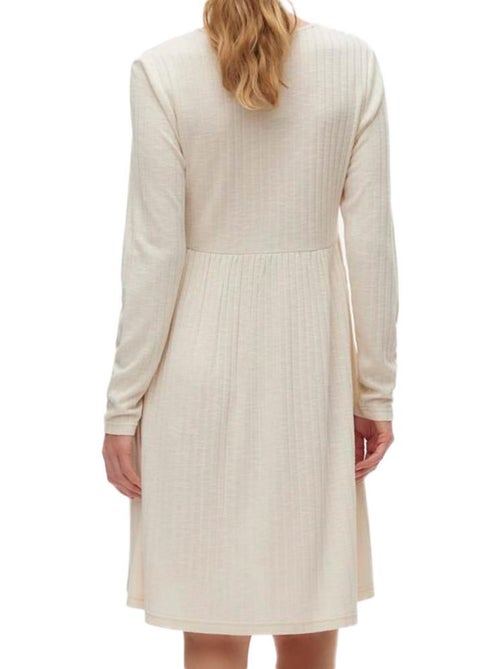 Robe de Gravidez Canelada Bege Vero Moda - Kiabi Robe de Gravidez Canelada Bege Vero Moda - Kiabi