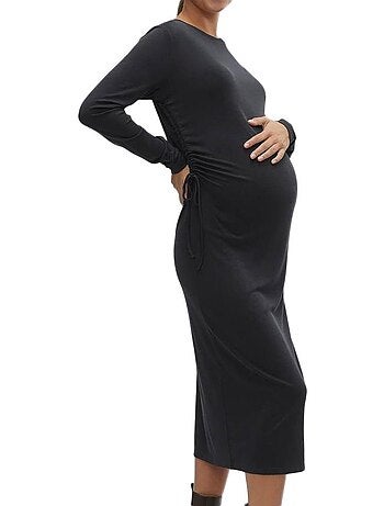Robe de Gravidez Preta Comprimento Midi Vero Moda