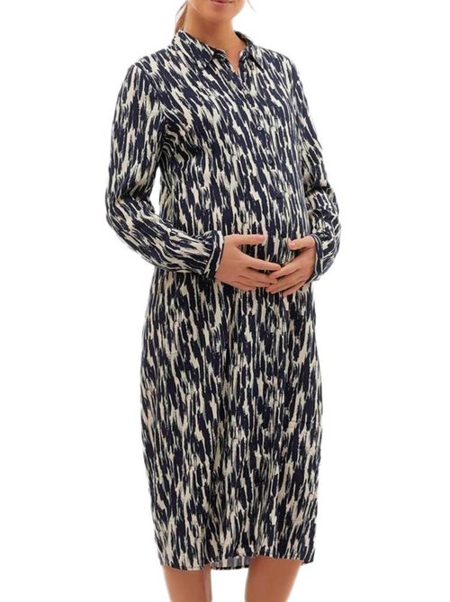 Robe de Gravidez Vero Moda Maternity Joy em Preto/Cru para Mulher - Kiabi Robe de Gravidez Vero Moda Maternity Joy em Preto/Cru para Mulher - Kiabi