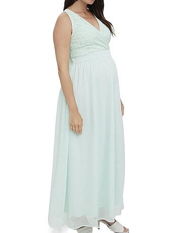 Robe de Maternidade Verde Claro Vero Moda pelo Tornozelo