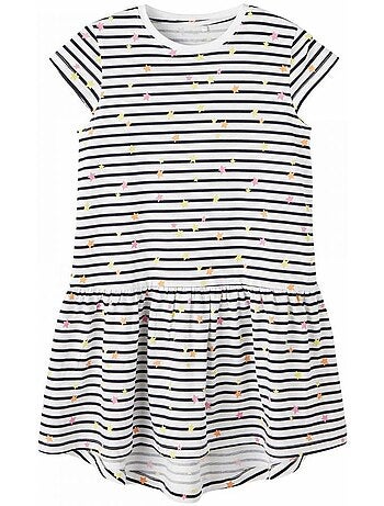 Robe de Menina Name it Frida Branca às Riscas