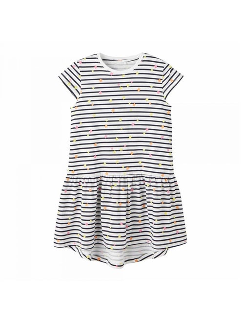 Robe de Menina Name it Frida Branca às Riscas - Kiabi Robe de Menina Name it Frida Branca às Riscas - Kiabi