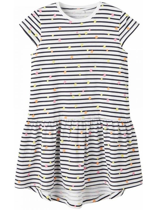 Robe de Menina Name it Frida Branca às Riscas - Kiabi Robe de Menina Name it Frida Branca às Riscas - Kiabi