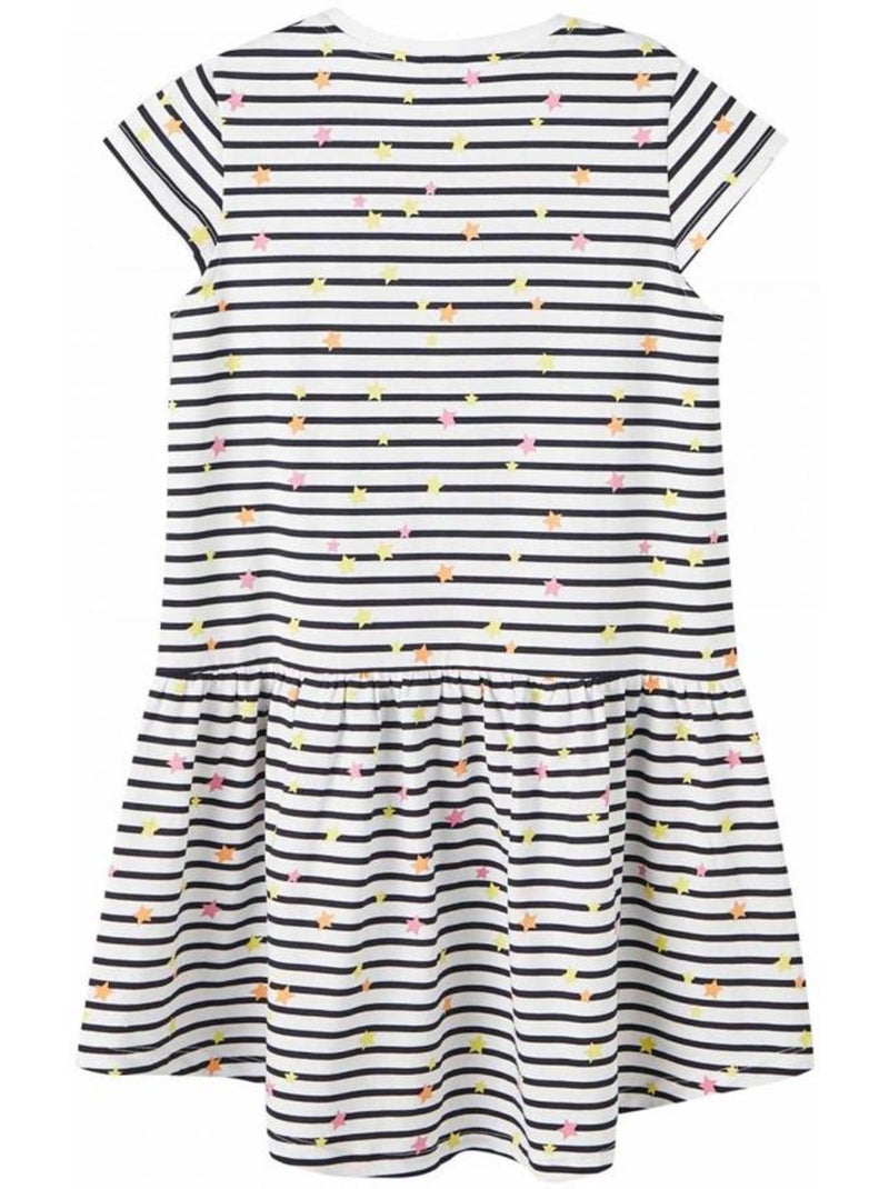 Robe de Menina Name it Frida Branca às Riscas Branco - Kiabi
