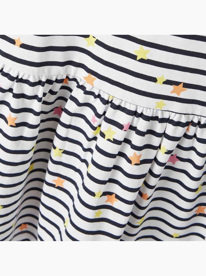 Robe de Menina Name it Frida Branca às Riscas Branco - Kiabi
