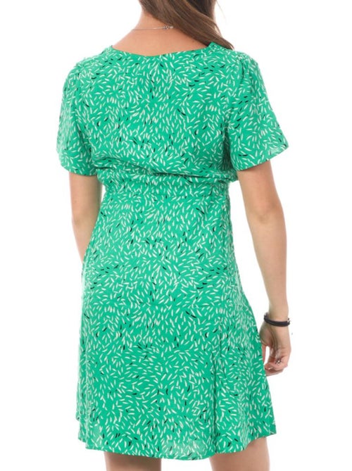 Robe de Mulher Verde com Padrões Vero Moda Easy - Kiabi Robe de Mulher Verde com Padrões Vero Moda Easy - Kiabi