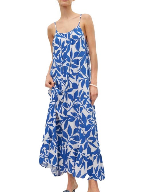 Robe de Mulher Vero Moda Easy Joy Branca/Azul com Padrões - Kiabi Robe de Mulher Vero Moda Easy Joy Branca/Azul com Padrões - Kiabi