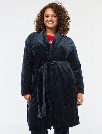 Robe de quarto lisa em malha polar