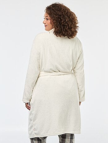 Robe de quarto lisa em malha polar