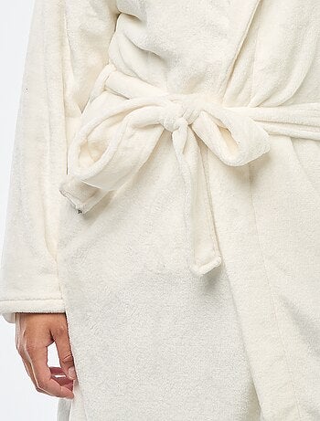 Robe de quarto lisa em malha polar