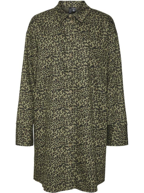Robe de Quimono Leopardo Caqui para Mulher Vero Moda Edith - Kiabi Robe de Quimono Leopardo Caqui para Mulher Vero Moda Edith - Kiabi