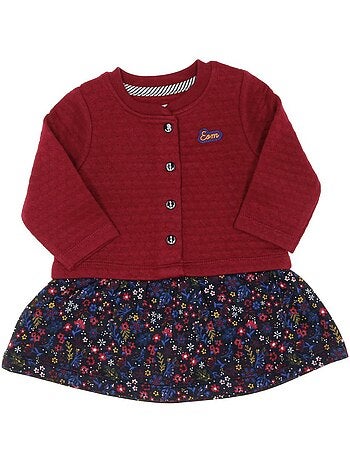 Robe floral menina emini azul-marinho/fúcsia