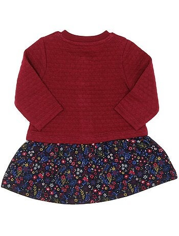 Robe floral menina emini azul-marinho/fúcsia