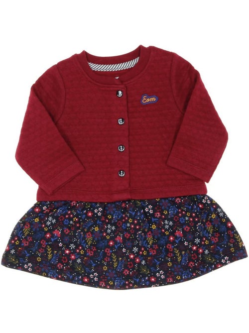 Robe floral menina emini azul-marinho/fúcsia - Kiabi