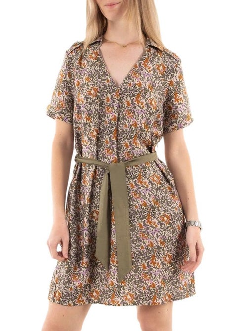 Robe Kaki Floral para Mulher Kaporal COLIN - Kiabi Robe Kaki Floral para Mulher Kaporal COLIN - Kiabi