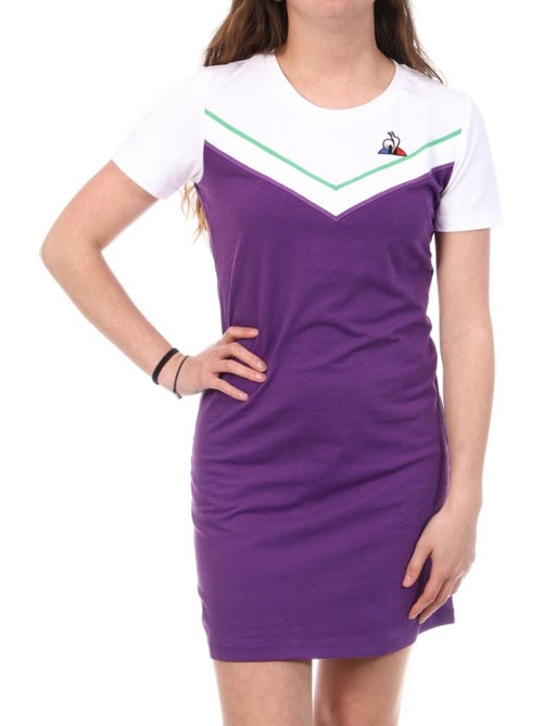 Robe Le Coq Sportif Spe para Mulher Branca e Violeta - Kiabi Robe Le Coq Sportif Spe para Mulher Branca e Violeta - Kiabi