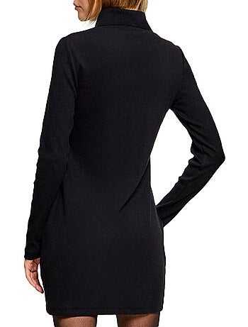 Robe preta calvin klein jeans com etiqueta tecida para mulher
