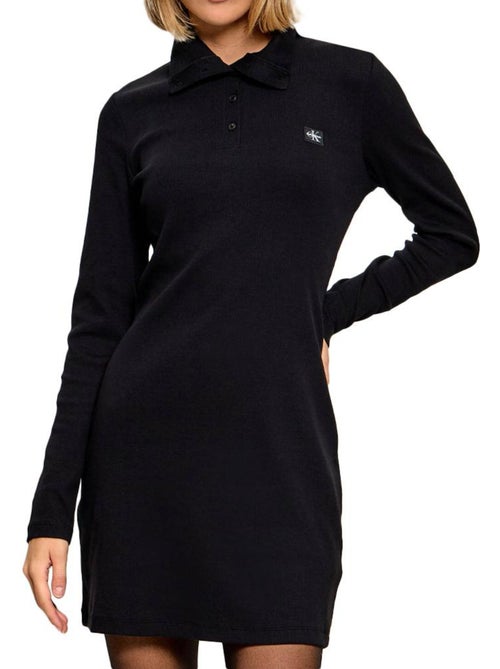 Robe preta calvin klein jeans com etiqueta tecida para mulher - Kiabi