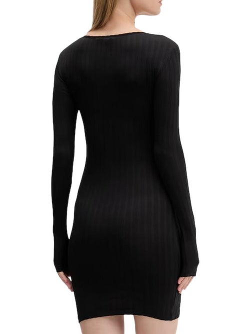Robe Preta de Mulher Tommy Hilfiger Tjw Irregular Rib - Kiabi Robe Preta de Mulher Tommy Hilfiger Tjw Irregular Rib - Kiabi